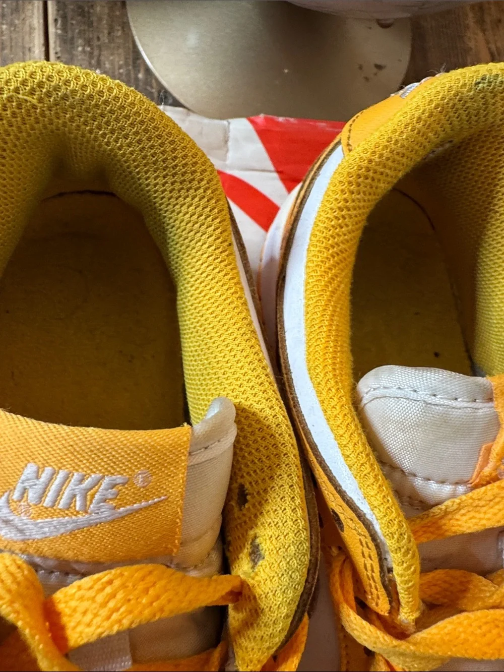 Nike Dunk Low Yellow and White Leather Sneakers